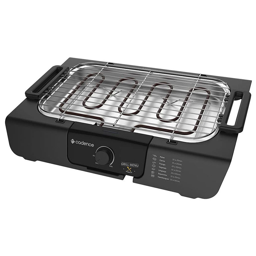 Churrasqueira-Elétrica-Cadence-Grill-Menu,-110V,-Preto,-GRL810